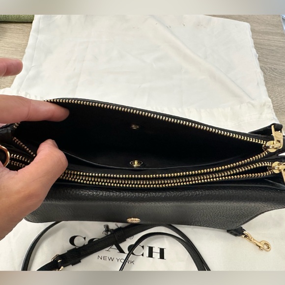 Coach Pebbled Black Leather Crossbody Bag - Picture 4 of 13